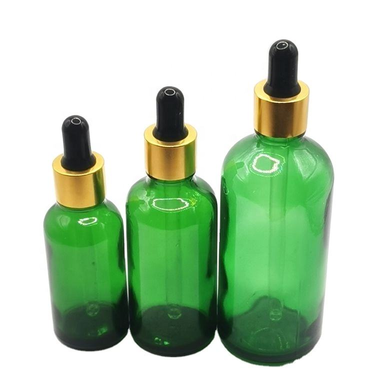 Wholesale empty 5ml 10ml 15ml 20ml 30ml 50ml 100ml 200ml green serum bottle essential oil bottle glass dropper bottle - Image 2