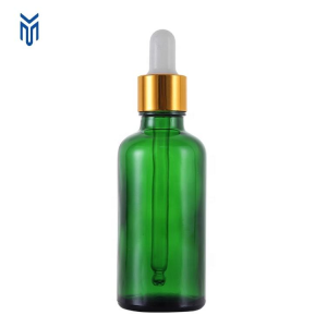Wholesale empty 5ml 10ml 15ml 20ml 30ml 50ml 100ml 200ml green serum bottle essential oil bottle glass dropper bottle