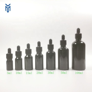 Wholesale empty 5ml 10ml 15ml 20ml 30ml 50ml 100ml 200ml Black Glass Dropper Bottle Essential Oil Serum Packaging Oil Dropper Bottle