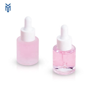 Luxury 20ml 30ml Round Cylindrical Straight Shoulders Essential Oil Serum Bottle Flat Shoulder Cylinder Glass Bottle With Dropper