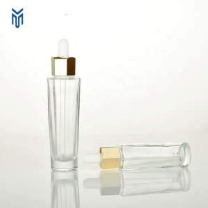 Wholesale 30ml 60ml Cosmetic Packing Serum Bottle Essence Liquid Embossed Hexagon Dropper Bottle