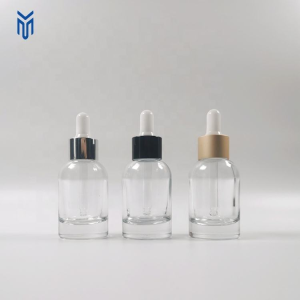 Wholesale 30ml round shoulder thick glass dropper bottle Essence Bottle Thick Bottom Glass Serum Bottle