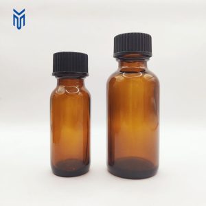 Amber boston glass bottle