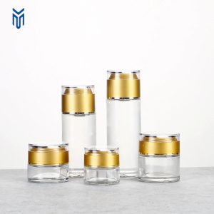 Wholesale 20ml30ml40ml50ml60ml80ml100ml120ml 4oz 20g 30g 50g Gold Glass Set Packaging Skin Care Lotion Bottle Face Cream Jars