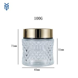 Luxury 50g 100g Pineapple Shape Skin Care Packaging Skincare Container Glass Jar Glass Cream Empty Jars