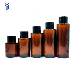 Factory Wholesale 20ml 30ml 40ml 50ml 60ml Amber Lotion Glass Bottle for Cosmetics Liquid Packaging