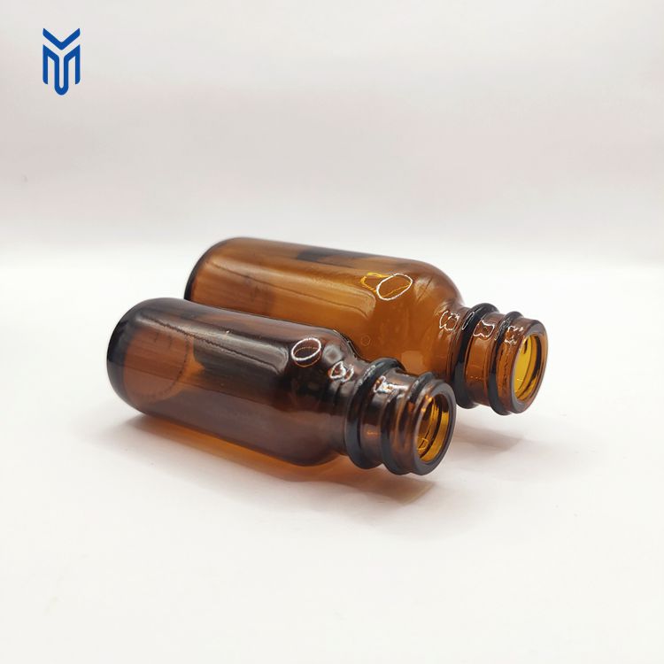 Amber boston glass bottle