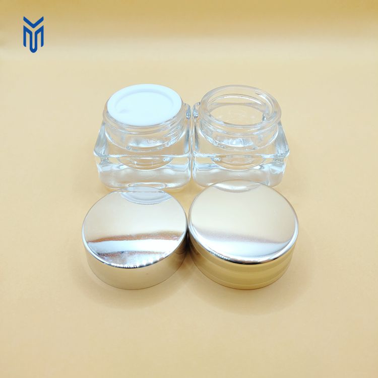 Fashion 15g 40g 100g square Skin Care Cream Glass Jar Body Scrub Container with Gold Lid - Image 7