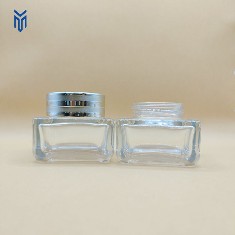Fashion 15g 40g 100g square Skin Care Cream Glass Jar Body Scrub Container with Gold Lid - Image 6