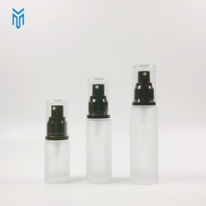 Wholesale 15ml 20ml 30ml 50ml Empty clear Frosted Lotion Bottle Cosmetic Spray Bottle With White clear Plastic Lid