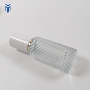 Luxury 30ml Transparent Glass Foundation Packaging Bottle Empty Glass Press Pump Head Foundation Bottle