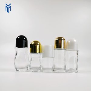 Wholesale 30ml 50ml 1oz clear Roll on Oil Bottles Empty Roll on Bottle Fancy Glass Deodorant Roll on Bottle