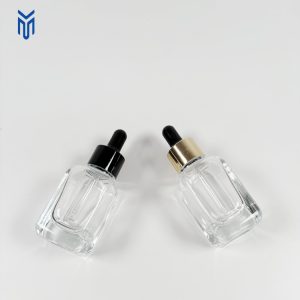 Luxury 30ml 1 oz square Glass Dropper Bottle Thick Essential Oil Bottle Face Serum Bottle