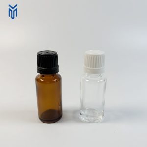 New Design 10ml 15ml Flat Shoulder clear Brown Amber Cosmetic Packing Serum Bottle Essential Oil Bottle
