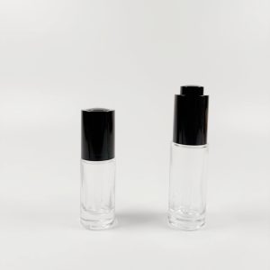 Luxury 10ml 15ml Cylindrical Thick Glass Press Serum Bottle Dropper Bottle with New White Press Dropper