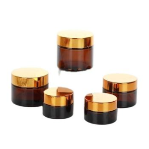 Wholesale 10g 20g 30g 50g 60g 100g 120g Empty Amber Body Cream Cosmetic Jars Face Cream Round Glass Jar