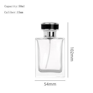 Wholesale Luxury 50ml Crimp Perfume Bottle Empty Glass Perfume Packing Rectangular Perfume Empty Bottle
