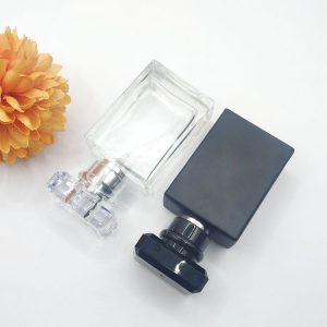 Hot Sale 30ml square Rectangular Perfume Bottle clear Frosted Matte Black Perfume Refillable Spray Bottles