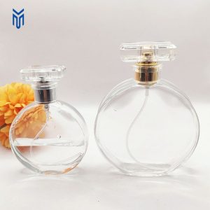 Bulk Sale 30ml 50ml clear Bayonet Perfume Bottle Flat Perfume Bottle With Atomizer Spray