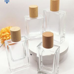 Wholesale 38ml 50ml Wood Cap Perfume Bottle Rectangular Perfume Bottle