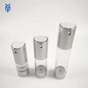 Empty 15ml 20ml 30ml 50ml Airless Lotion Bottle Round Plastic Cosmetic Airless Pump Bottle