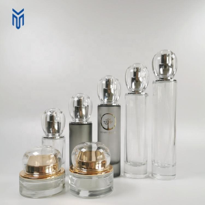 Custom Luxury Skincare Bottle Cosmetic Glass Bottle Set Lotion Bottle Sets and Cosmetic Skincare Jar